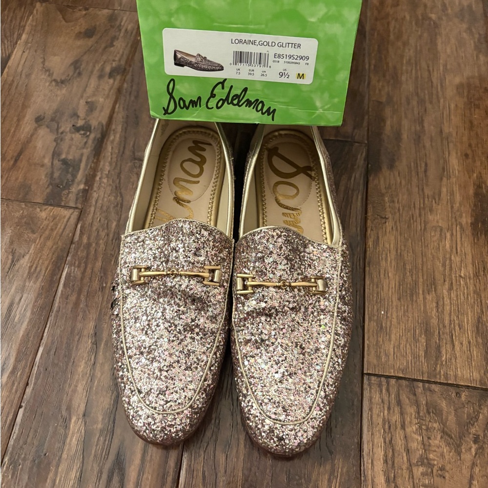 Sam Edelman Sparkling Gold Loafers